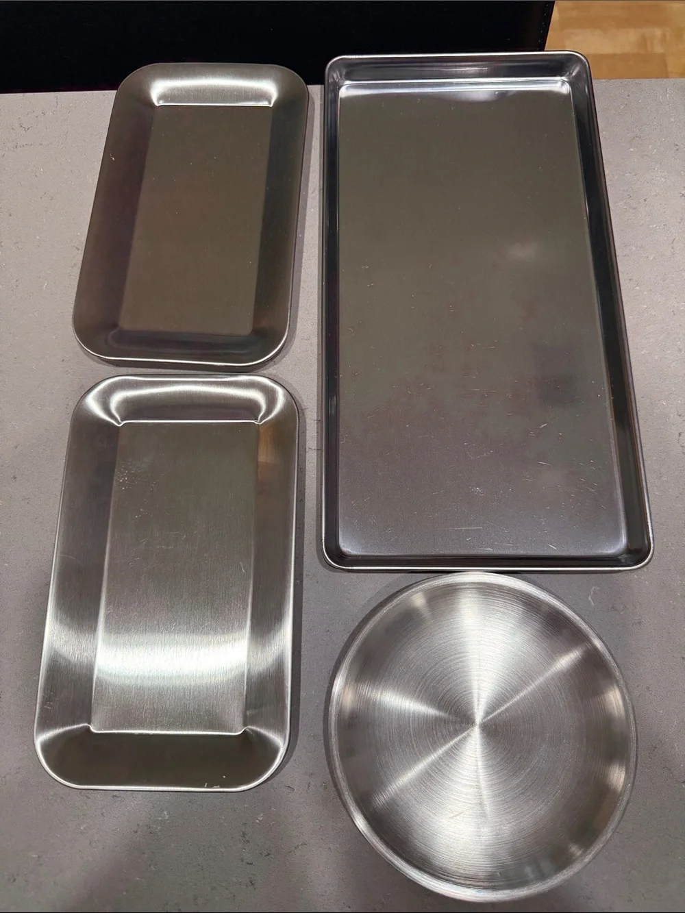 Stainless Steel Trays- Silver, all Included
